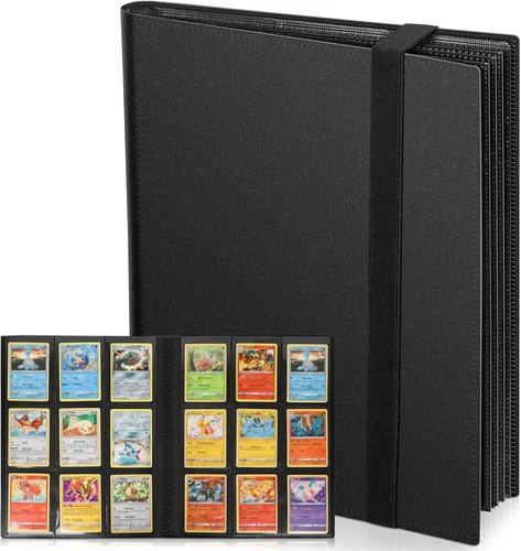 Album Per Carte Collezionabili | Capacità 480 Carte, 4 Tasche Per Lato | Con Cerniera E Tasca Laterale, Binder Organizzatore
