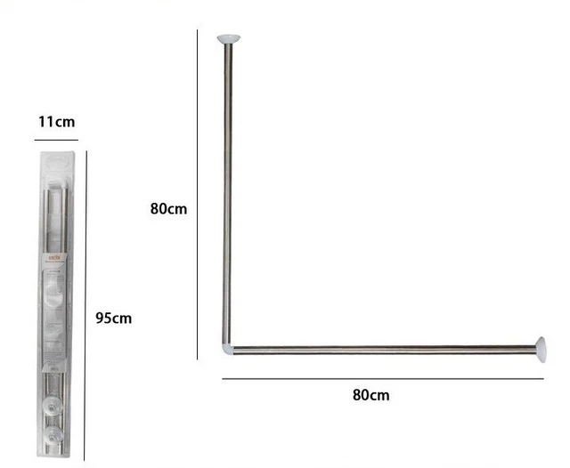 Cleafe - Bastone Asta Per Tenda Doccia Barra Telescopico 140 A 260cm