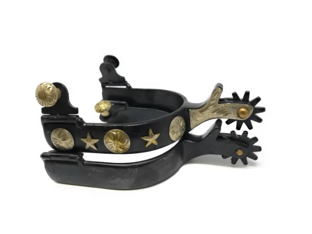 Antique Brown Stars and Flowers Spurs - Mens