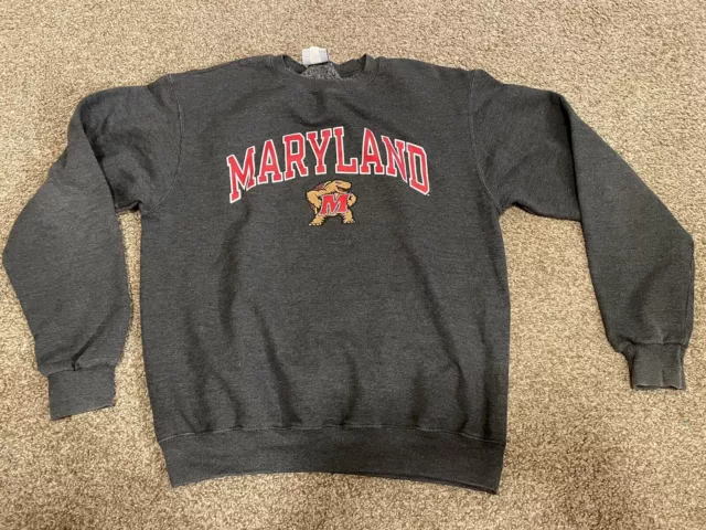 University of Maryland Terrapins Champion Gray Sweatshirt Medium Crewneck