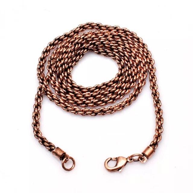 18,20,22,24 PURE Copper  Chain With Hook or Lobster Clasp,Solid High Finished