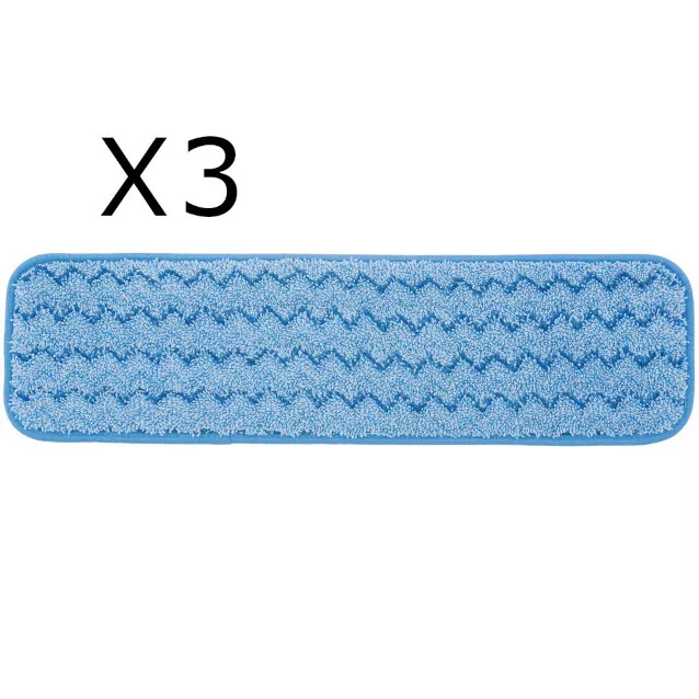 Lot Of 3 Rubbermaid Hygen Q410 Microfiber Mop Pad 18" Blue