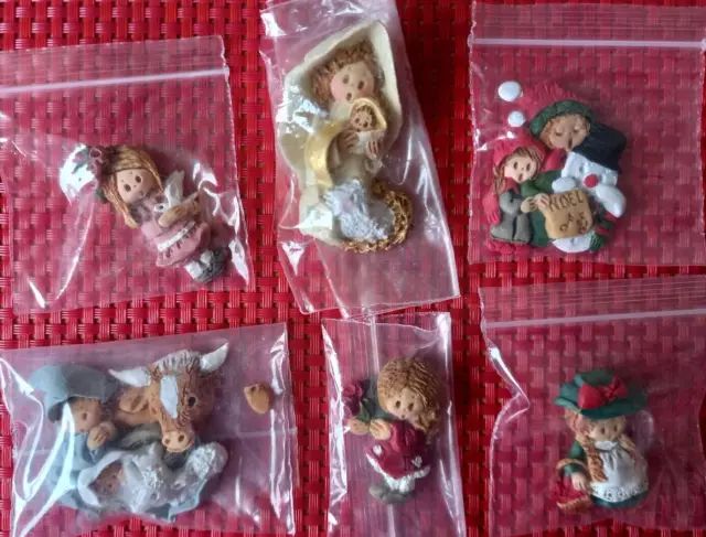 FIGURAS BAJORRELIEVE COLECCIÓN DE AMISTAD x 6 - DISEÑOS SURTIDOS - DIFÍCIL DE ENCONTRAR - NUEVO