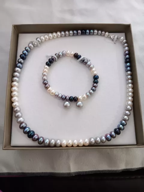 Honora Collection Cultured Pearl Necklace, Earrings, Bracelet Set ~ NIB