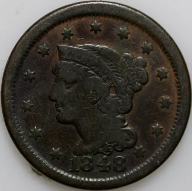 1848-P Large Cent, Over 150 Years Old As Shown [SN02]