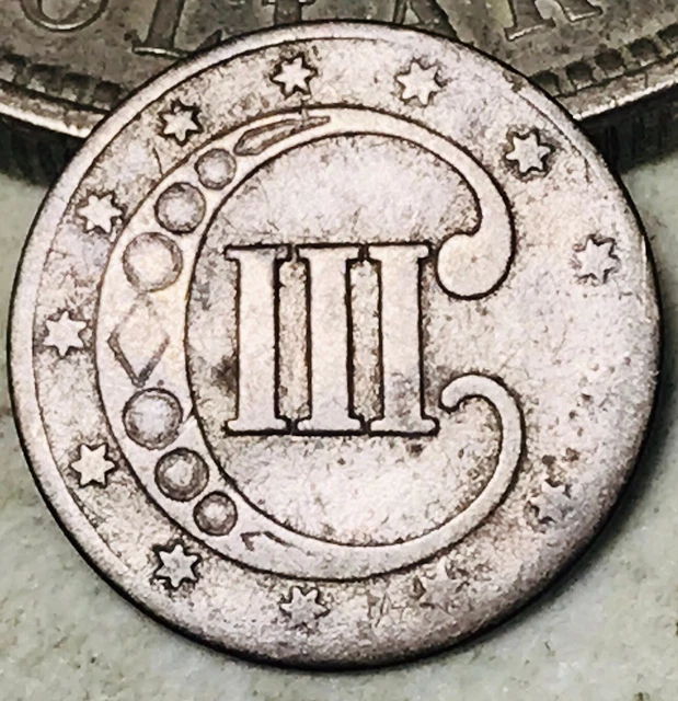1853 Three Cent Silver Piece Trime 3c Type 1 Ungraded US Coin CC16606 1853 Three Cent Silver Piece Trime 3c Type 1 Ungraded US Coin CC16606