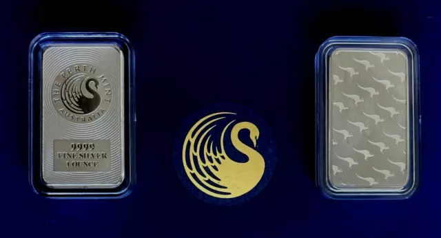 1oz Perth Mint Kangaroo Minted 9999 Silver Bar