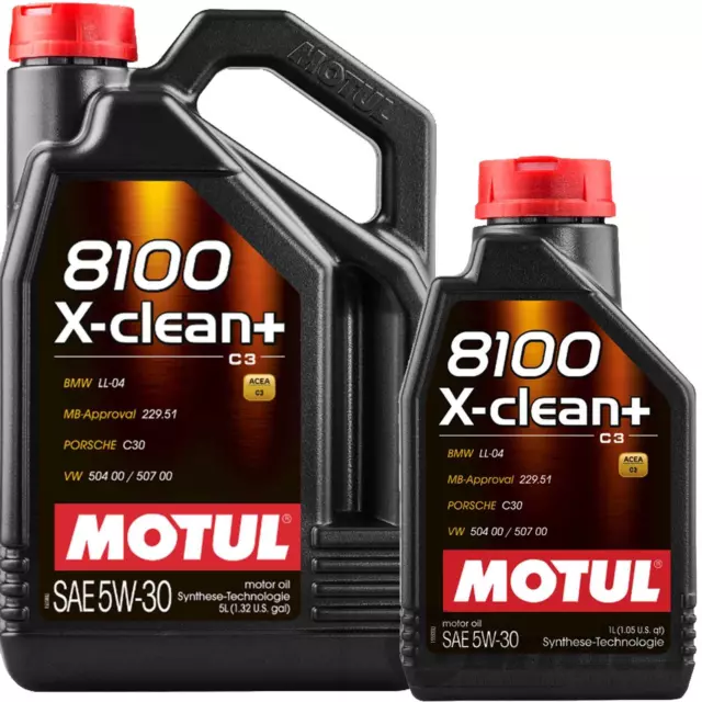 6-Liter MOTUL 8100 X-CLEAN+ C3 5W-30 passend für AUDI BMW MERCEDES VW LONGLIFE