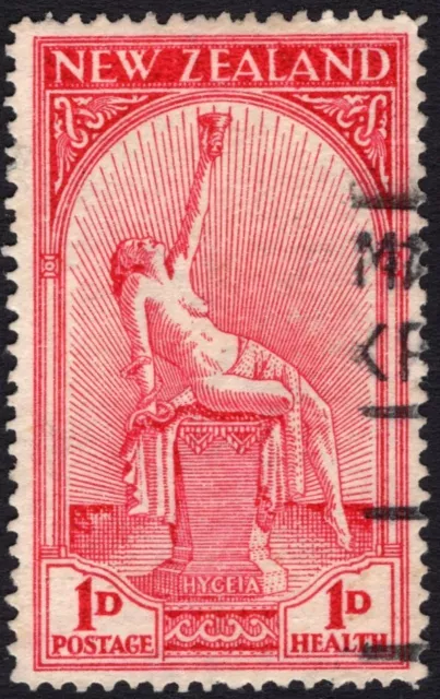 NEW ZEALAND-1932 1d & 1d Carmine Health Stamp Sg 552 GOOD USED