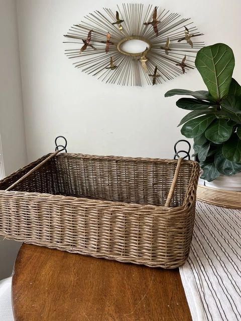 Pottery Barn Gabrielle Woven Wicker Organizer Hanging Tray Basket Storage Bin Pottery Barn Gabrielle Woven Wicker Organizer Hanging Tray Basket Storage Bin