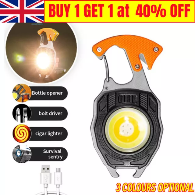 Multifunctional Mini Keychain Light Highlight COB Work Light Portable USB Repair