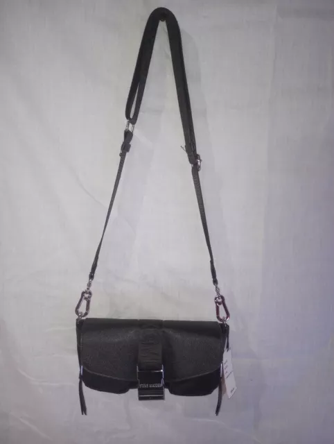 Steve Madden Womens BMove Messenger Black Utility Crossbody Handbag Purse Small