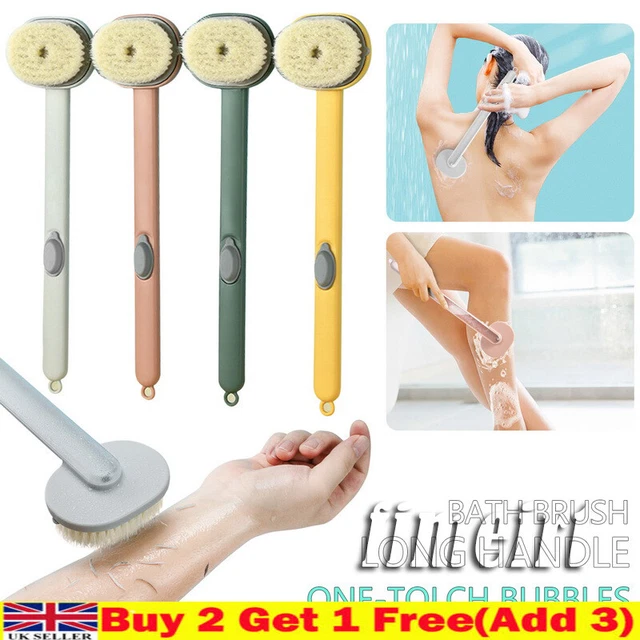 Shower Brush Long Handle Liquid Bath Body Exfoliating`Scrubber Back Massage New