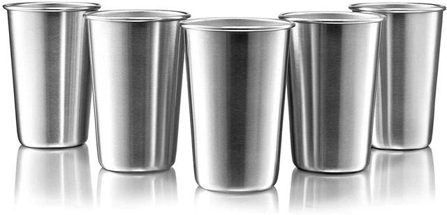 Modern Innovations Stainless Steel Pint Cups, Set of 5 16 oz BPA free