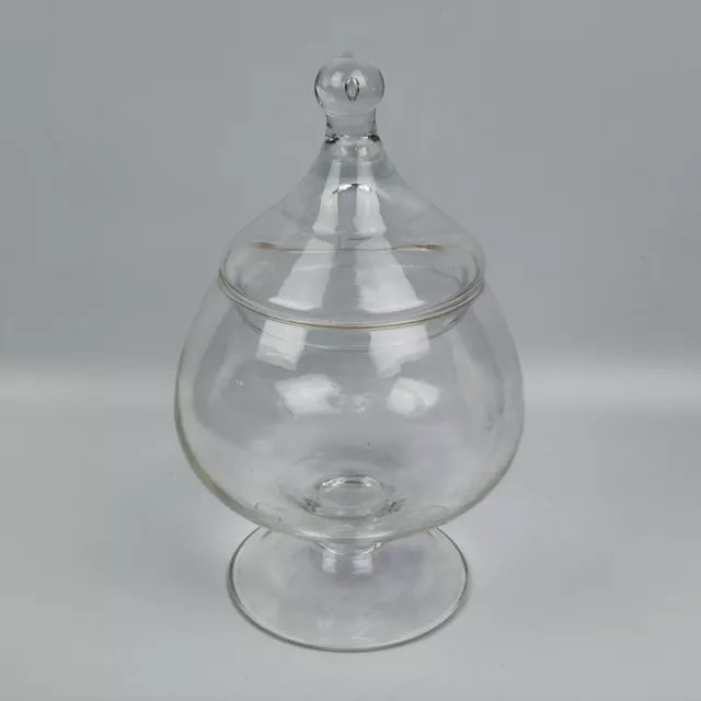 VASO POTICHE Vintage Vetro con coperchio Glass Soprammobile Porta Cioccolatini