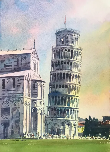 NEW ORIGINAL ALAN REED "Leaning Tower of Pisa, Italy" Tuscany PAINTING