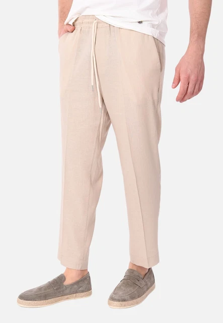 Pantaloni Leggeri Uomo Pantaloni Lino Uomo Casual Eleganti