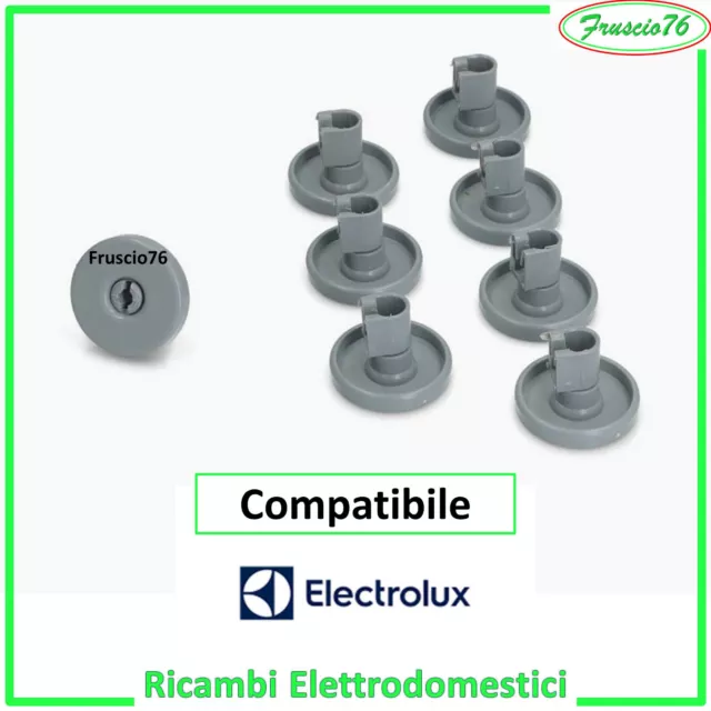 Kit ruote rotelle 8 PZ per cesto superiore lavastoviglie Electrolux Zanussi Rex