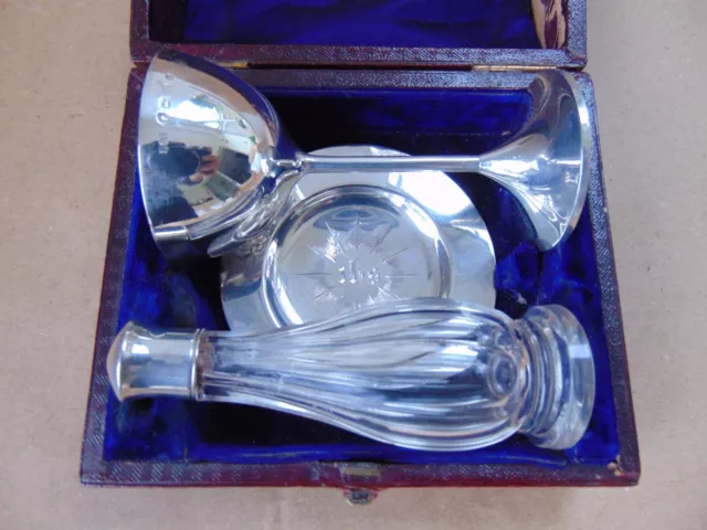 Victorian Sterling Silver Communion Set 1864, Boxed