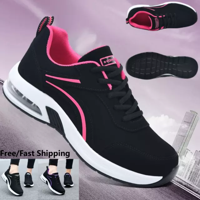 Waterproof Womens Casual Walking Running Jogging Sports Gym Trainers Shoes Size