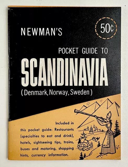 1956 Newman's Scandinavia VTG Pocket Guide Travel Tourist Info Denmark Sweden