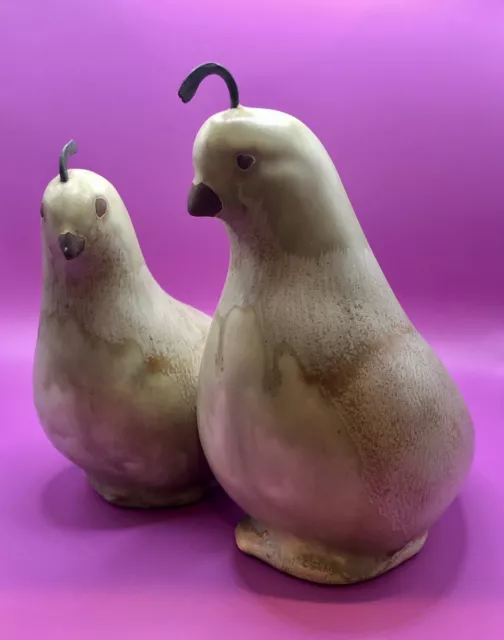 Vintage Ceramic Quail Pair Figurines