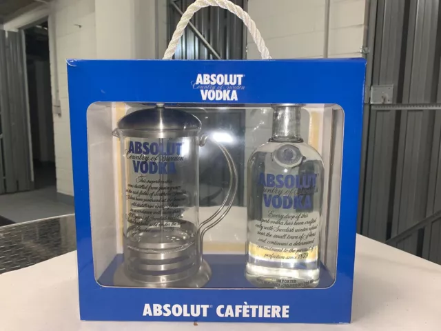 Absolut Vodka CAFETIÈRE Giftpack UK with blue 700 ml - full & sealed