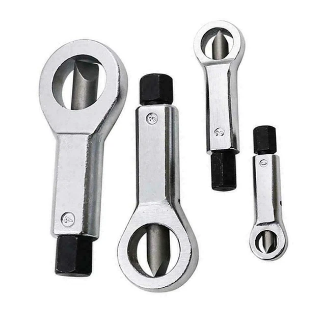 Metal Nut Splitter, Manual Bolt Buster Cracker Tool Steel Nut Remover Extractor Pressure Nut 9 12mm/12 16mm/16 22mm/22 27mm (Set Of 4 PCS
