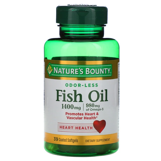2 X Nature's Bounty, Fish Oil, Triple Strength, 1400 mg, 39 Coated Softgels
