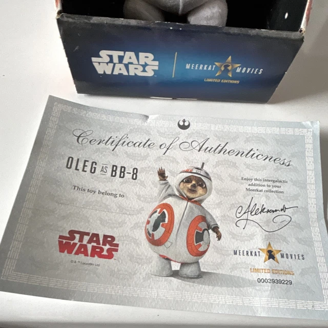 MEERKAT MOVIES STAR Wars Oleg as BB-8 Limited Edition Small Plush Soft ...