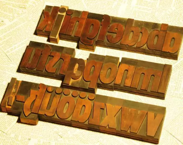 A-Z alphabet 2.83" letterpress wooden printing blocks wood type Vintage printer