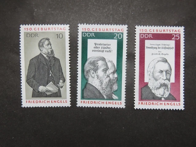 DDR 1970 Mi-Nr. DD 1622 - 1624 150. Geburtstag Friedrich Engels kpl. postfrisch