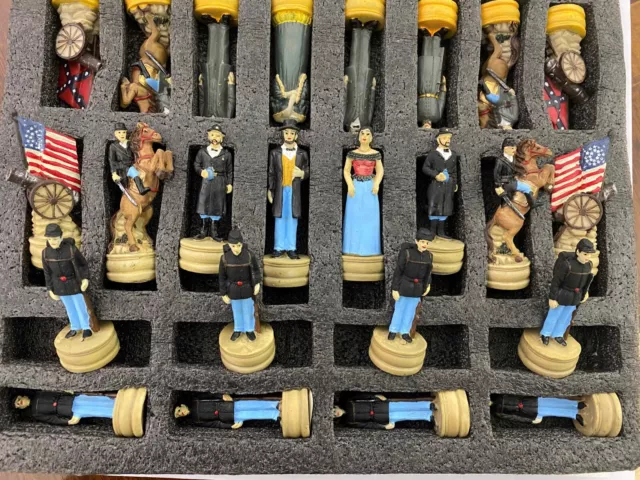 US American Civil War Generals Painted Set of Chess Men Pieces - NO BOARD NEWBOX