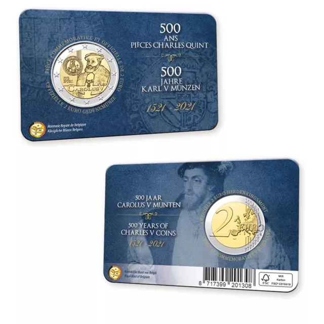 Coincard ( FR ) 2 Euro Sondermünze Belgien 2021"Karlsgulden"ST