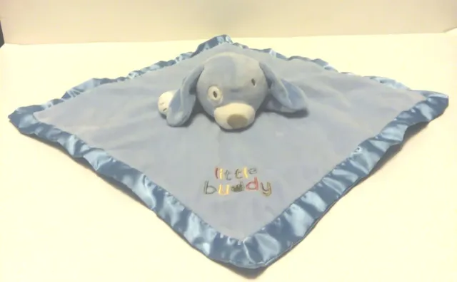 Stepping Stones 14" × 14" Blue Dog Puppy LITTLE BUDDY Security Blanket Lovey