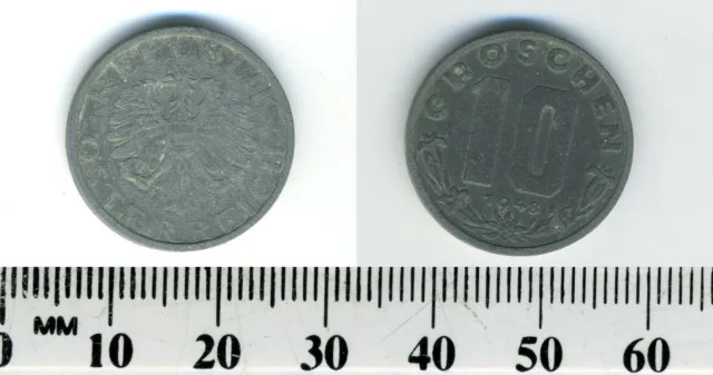 Austria 1948 - 10 Groschen Zinc Coin - Imperial Eagle with Austrian shield 8