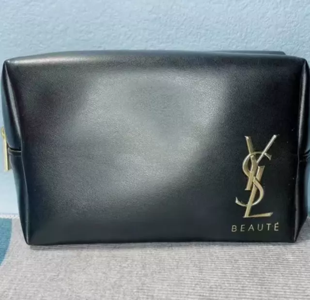 YSL Beaute Yves Saint Laurent Pouch Cosmetic Bag Clutch Bag Black