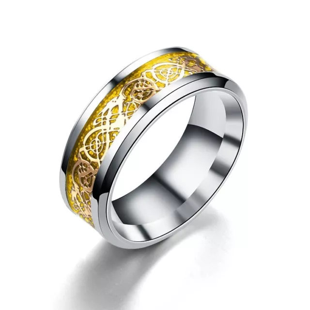 Mens Fashion Viking Silver Ring Punk Stainless Steel Rings Party Jewelry Size 13