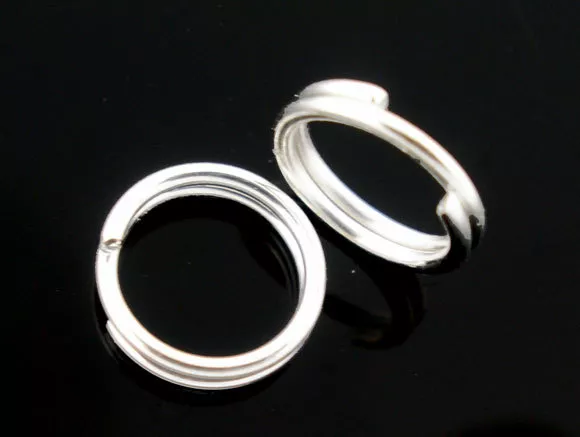 100 Split Ringe 5 mm Doppel Offene Sprungringe versilbert J04157A 2