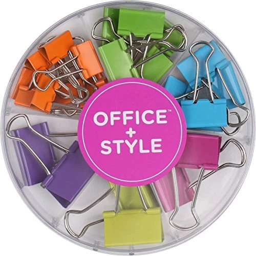Colored Binder Clips, Assorted Size, 26 Pieces, Small