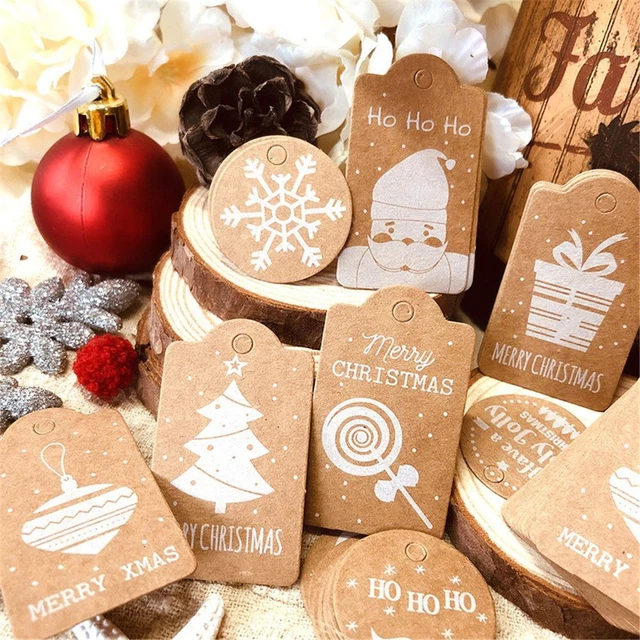 Paper Wrapping Supplies Gift Wrapping Hang Tags Christmas Labels Kraft Tag