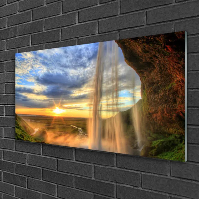 Cuadro en vidrio Impresión Imagen de 100x50 Cascada Paisaje