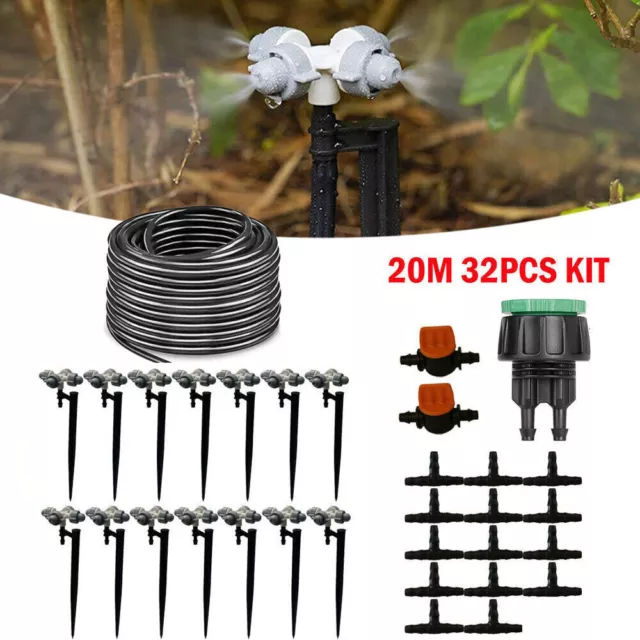 33/66FT Water Mister Nozzles Outdoor Misting Cooling System Garden Irrigation 3