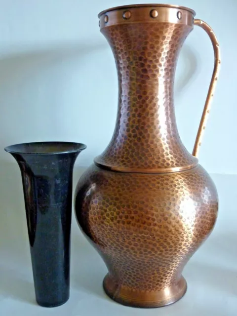 Antike Kupferkanne Krug Bodenvase Schirmständer Kanne Kupfer Vase Copper Jug Old 3