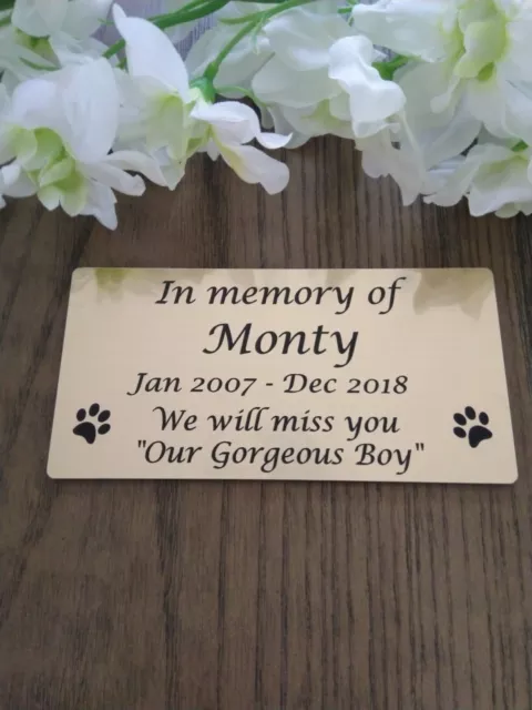 Personalised Pet Memorial Plaque Grave Garden Memorial  Urn name plate