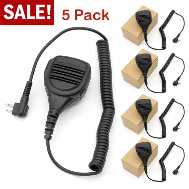 5-Pack  PMMN4013A Speaker Mic for Motorola CP200 CP200XLS PR400 Radios PMMN4013