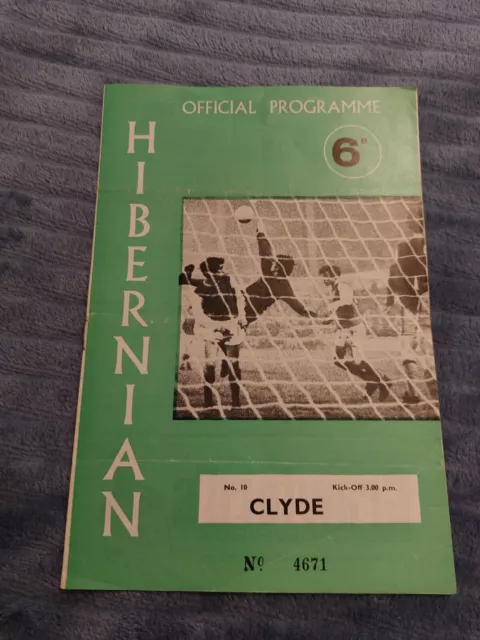 Hibernian V Clyde 1969 Programme