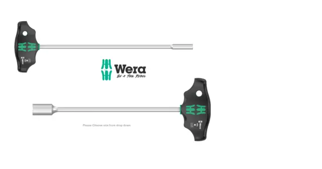 Wera 495 T-Handle Hex Socket Wrench Nut Driver Spinner Choose from 5-13mm.