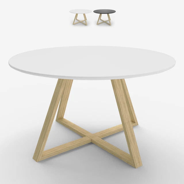 Mesa de centro baja salón estilo escandinavo redonda 80 cm Krize