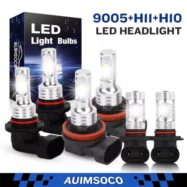 Led Headlights High-Low Beam+Fog Light For 2008-2018 Toyota Sequoia Bulbs White